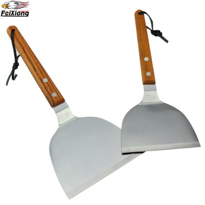 Cheap Food Shovel Kitchen Pancake Turner Teppanyaki Beefsteak Shovel Wood Handle Cooking Tools