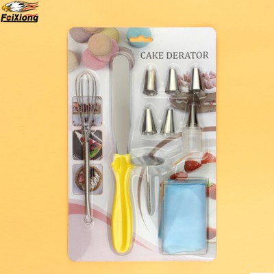 Cake Baking Set Decorating Gun 6 PCS Nozzles Piping Silicone Cream Bags With Egg Mixer Cake Cutter