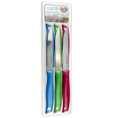 A07 Wholesale blister packing polish 6pcs steak knife set with PP handle in stock