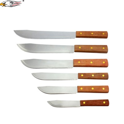 stainless steel butcher knife non-slip Beech handle Knives set