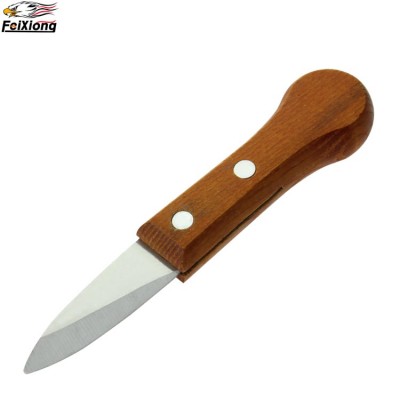 Stainless steel Oyster Knives Shell Mussel Scallop Knife Thicker Open Oyster Knife Non-Slip Wood Handle